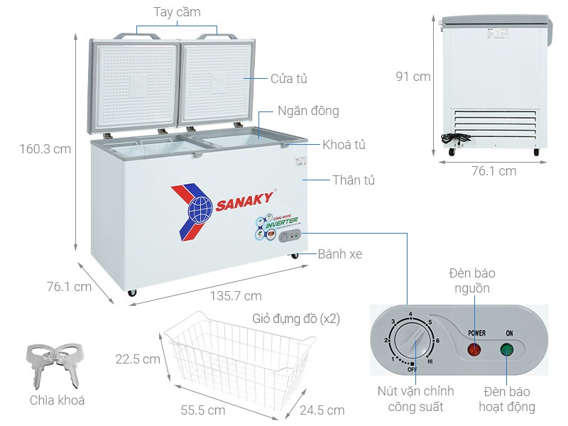 Tủ đông Sanaky VH-5699HY3 lựa chọn bền bỉ vừa tiền mà lại chất lượng