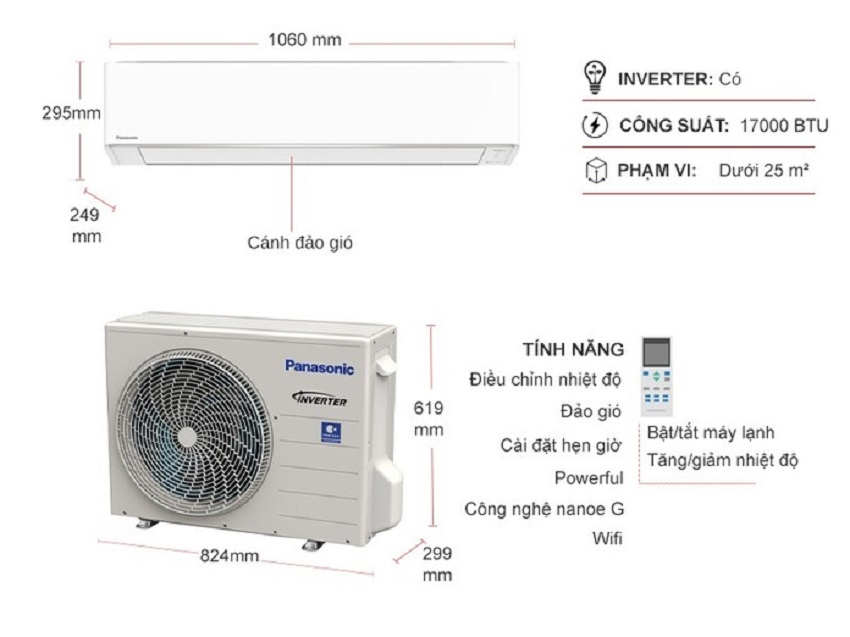 Nên mua điều hòa Panasonic 2 chiều CU/CS-YZ18AKH-8 hay không? Giá bao nhiêu?