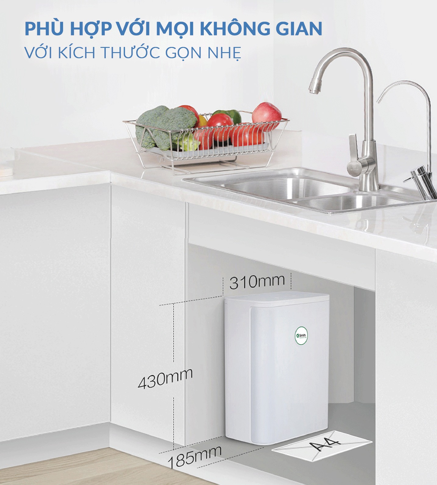 Sản phẩm máy lọc nước AO Smith S600 mang thiết kế tinh tế, sang trọng