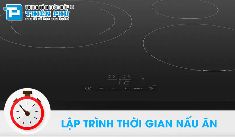 Cài đặt chế độ hẹn giờ nấu trên bếp từ Bosch 3 vùng nấu
