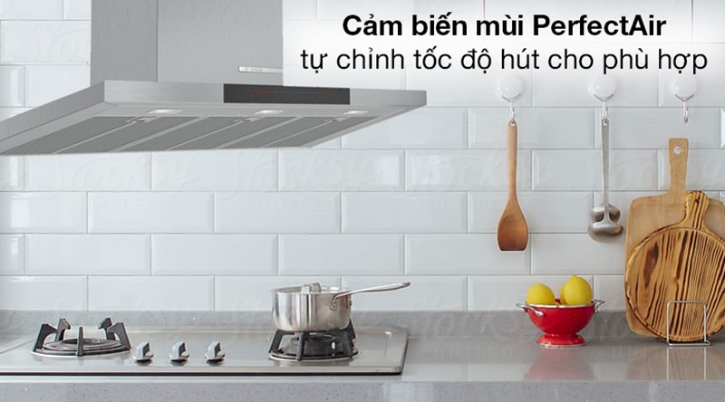 Máy hút mùi Bosch DWB98JQ50B cảm biến mùi Perfect Air