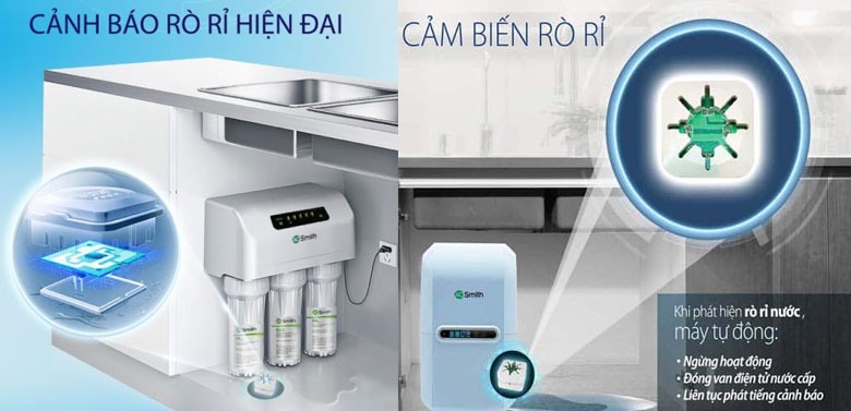 Máy lọc nước AO Smith kêu tít tít do nước bị rò rỉ trong máy