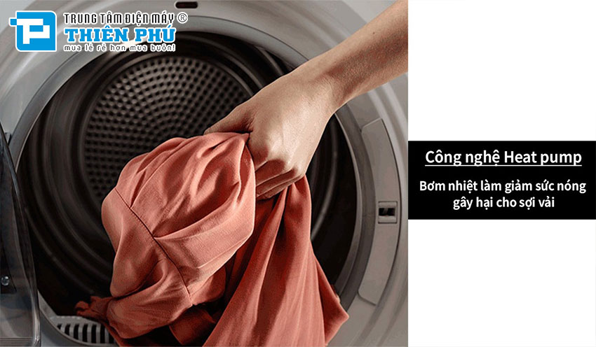 Máy sấy quần áo LG Heat Pump DVHP50P - Tiết kiệm điện, bảo vệ quần áo tốt