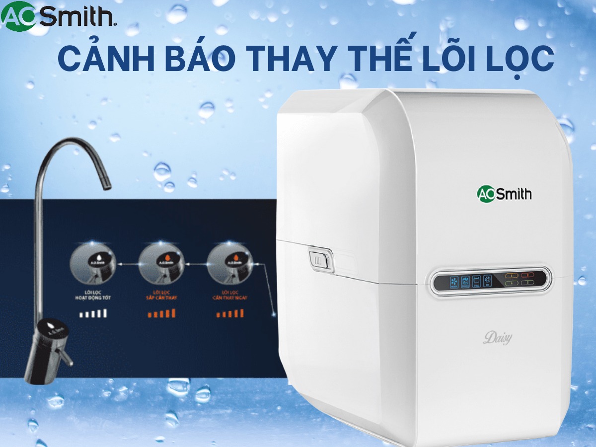 Máy lọc nước AO Smith gặp sự cố Máy lọc nước AO Smith đến hạn thay thế lõi lọc