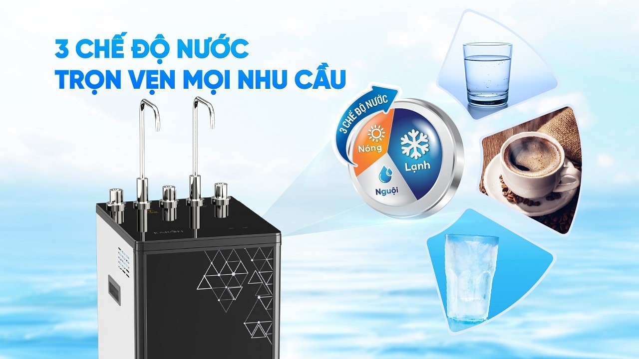 Tích hợp 3 chế độ nước nóng- lạnh- nguội