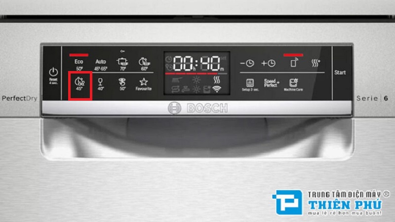 Thời gian khi dùng chương trình rửa Quick trên máy rửa bát Bosch