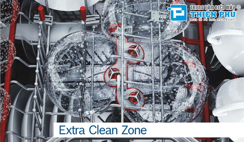 Chế độ Extra Clean Zone máy rửa bát Bosch