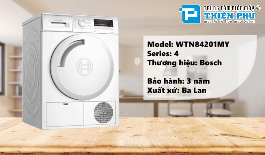 Đánh giá chi tiết ưu nhược điểm của máy sấy quần áo Bosch WTN84201MY