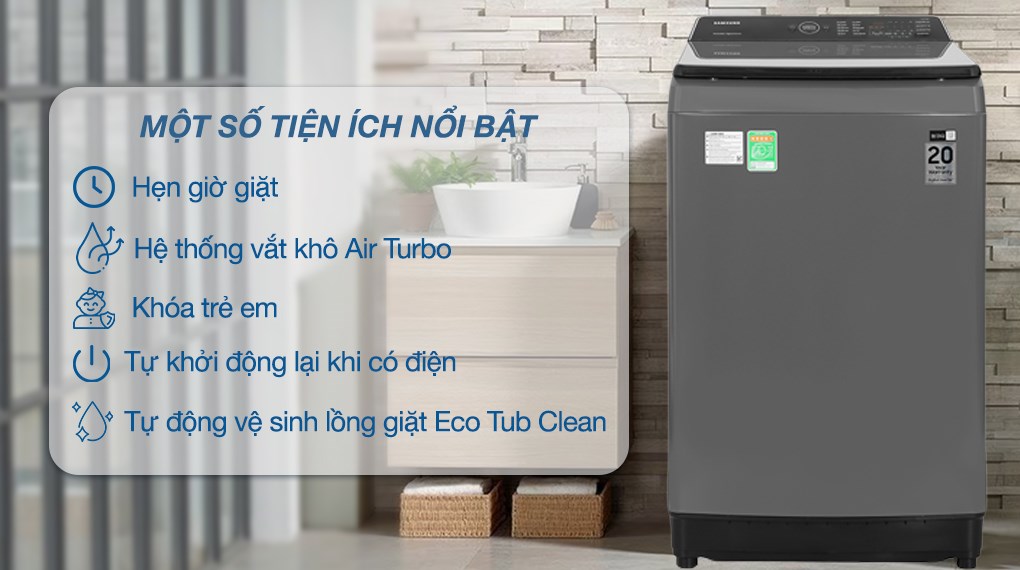 Đánh giá tổng quan máy giặt Samsung WA10CG5745BDSV 10,5kg