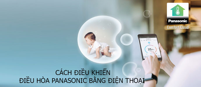 Hướng dẫn điều khiển điều hòa Panasonic CU/CS-U9ZKH-8 qua điện thoại iPhone và Android
