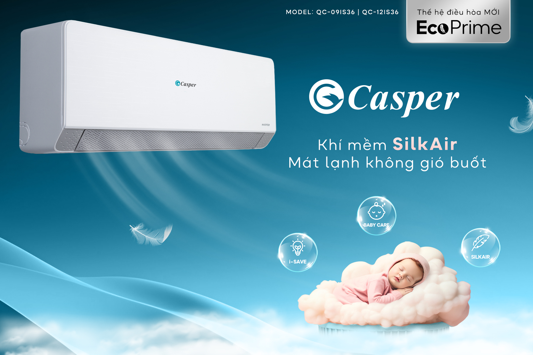 Nên chọn điều hòa Casper 12000btu QC-12IS36 hay TC-12IS36 tốt hơn?