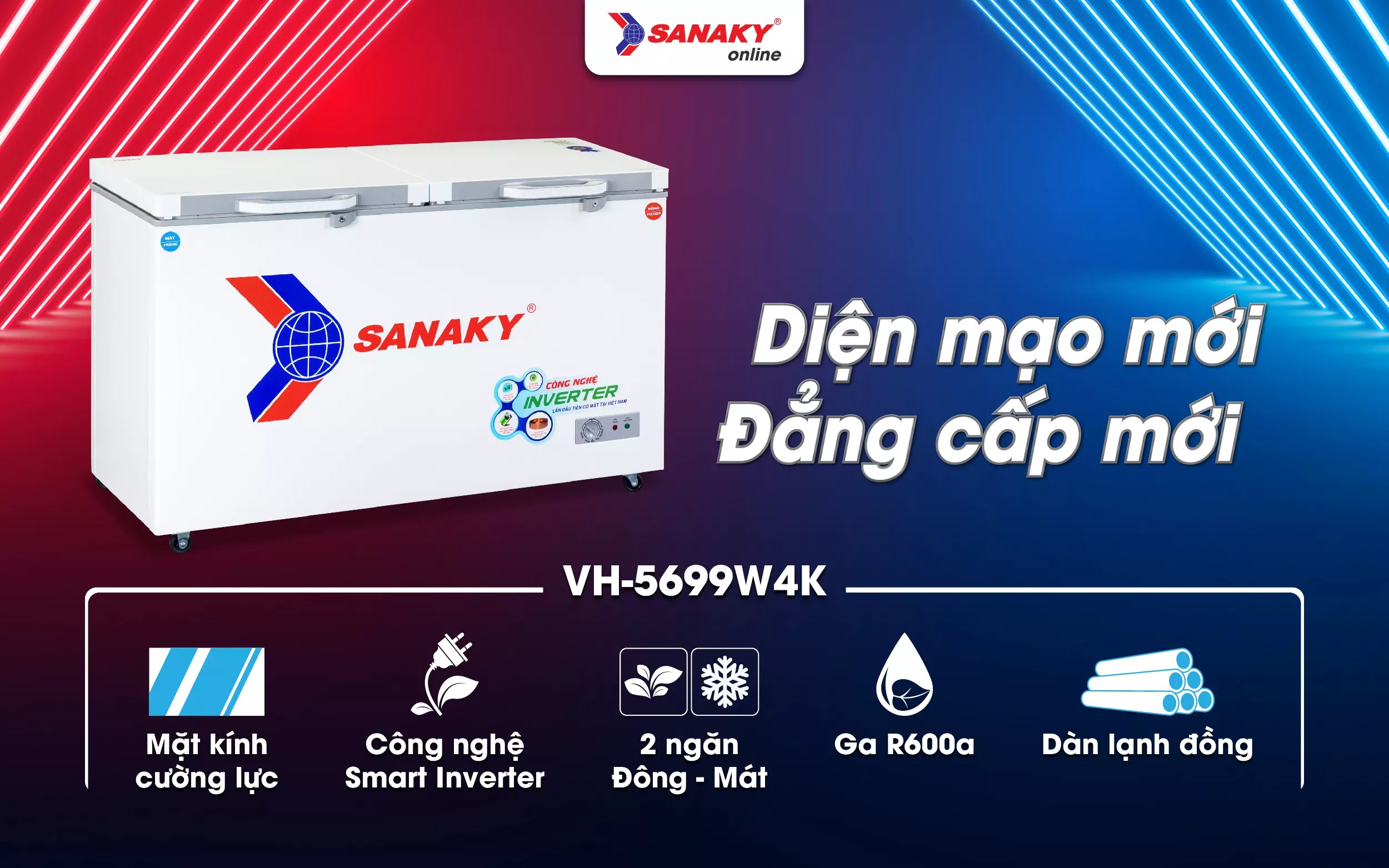 Tủ đông Sanaky Inverter VH-5699W4K: Sản phẩm chất lượng trong tầm giá 10 triệu