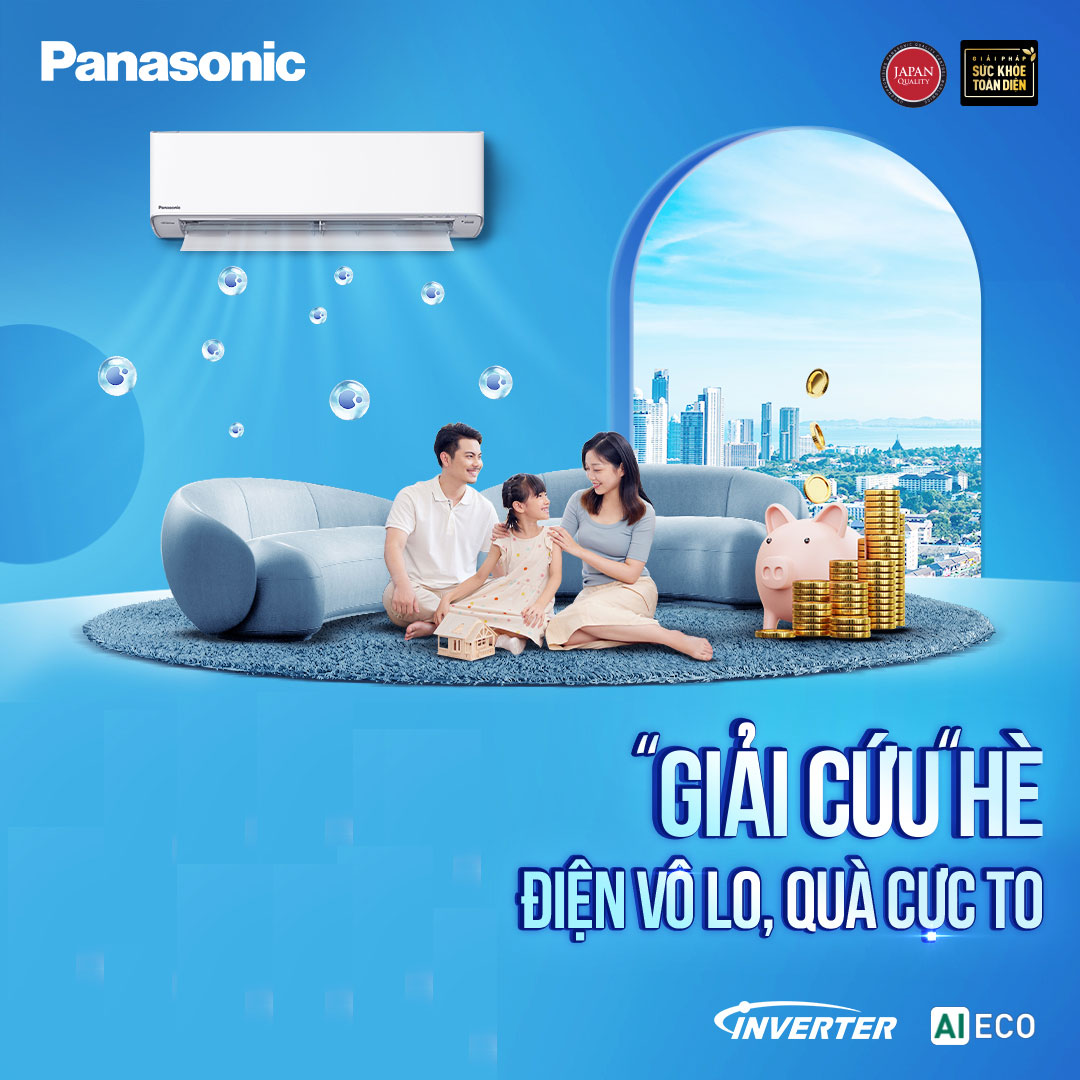 Giải cứu ngày Hè không lo tốn điện với điều hòa Panasonic CU/CS-YZ18AKH-8