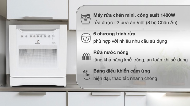 Electrolux ESF6010BW hiệu quả rửa sấy vượt trội