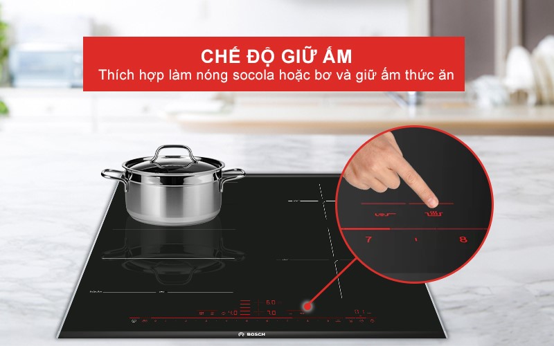 Khả năng giữ ấm của bếp từ Bosch PXE675DC1E
