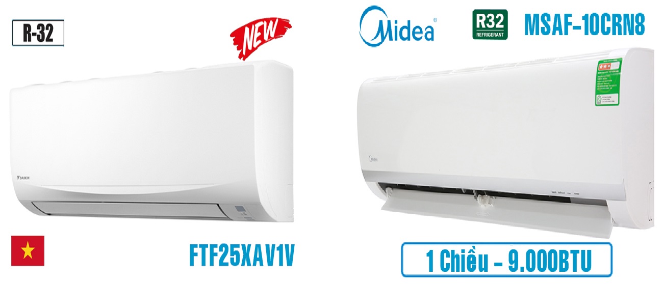 So sánh chất lượng giữa điều hòa Daikin FTF25XAV1V và Midea MSAFIII-10CRN8