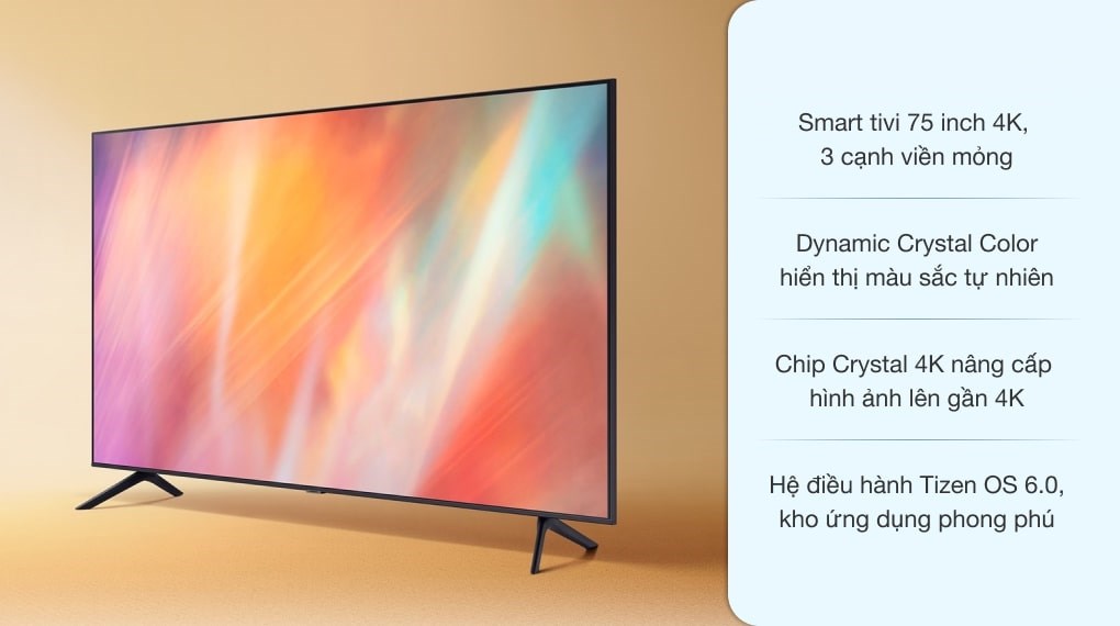 Smart tivi samsung UA65AU7700KXXV giảm giá 2 triệu có ưu điểm gì?