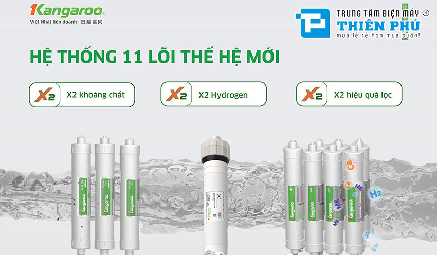 Máy lọc nước Kangaroo Hydrogen Nóng Lạnh KG10A68 10 Lõi