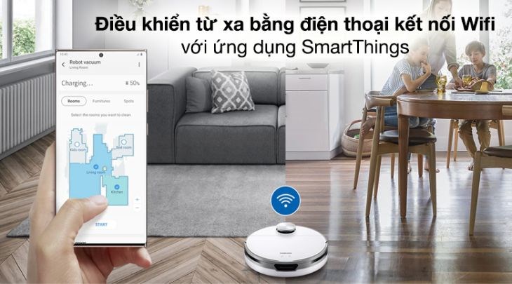 Robot hút bụi lau nhà Samsung VR30T85513W/SV: Trợ thủ đắc lực cho ngôi nhà sạch sẽ