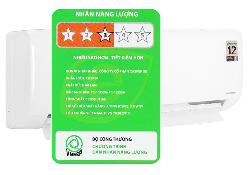 Điều hòa Casper inverter TC-12IS36, tận hưởng không khí thoải mái cả ngày không lo tốn điện