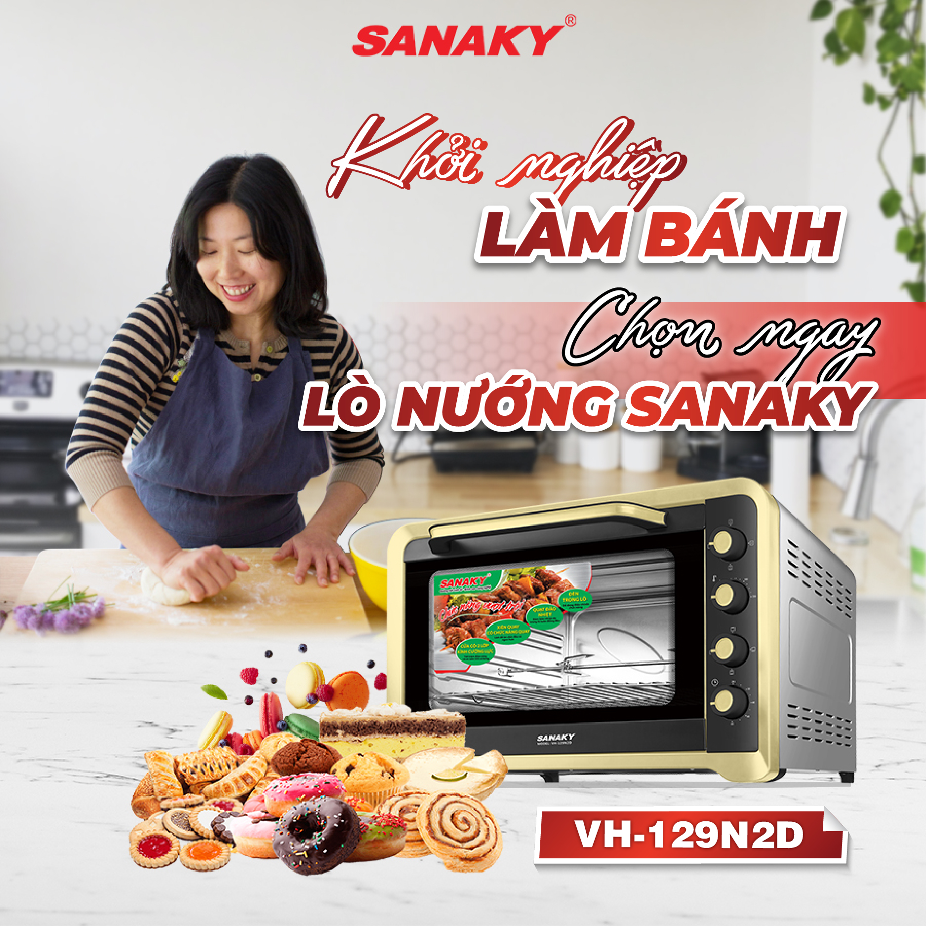 10 ưu điểm nổi bật của lò nướng Sanaky VH-129N2D mà bạn không nên bỏ lỡ