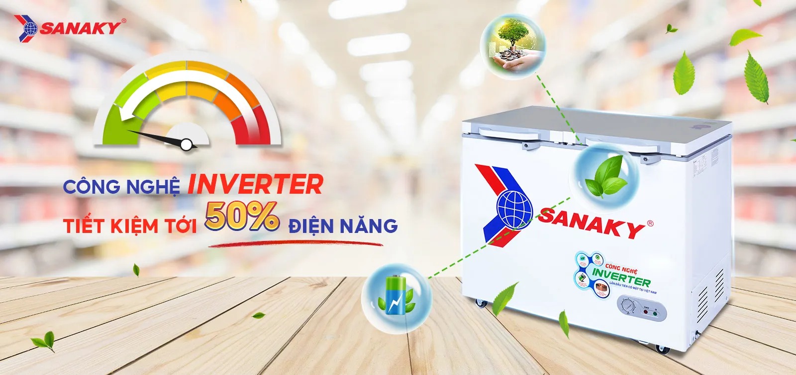 Tủ đông Sanaky inverter VH-2599A4K - Giá hợp lý, bảo quản thực phẩm chất lượng