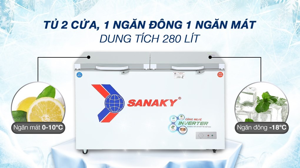 Tìm hiểu chi tiết dòng sản phẩm tủ đông Sanaky 2 ngăn VH-4099W4K