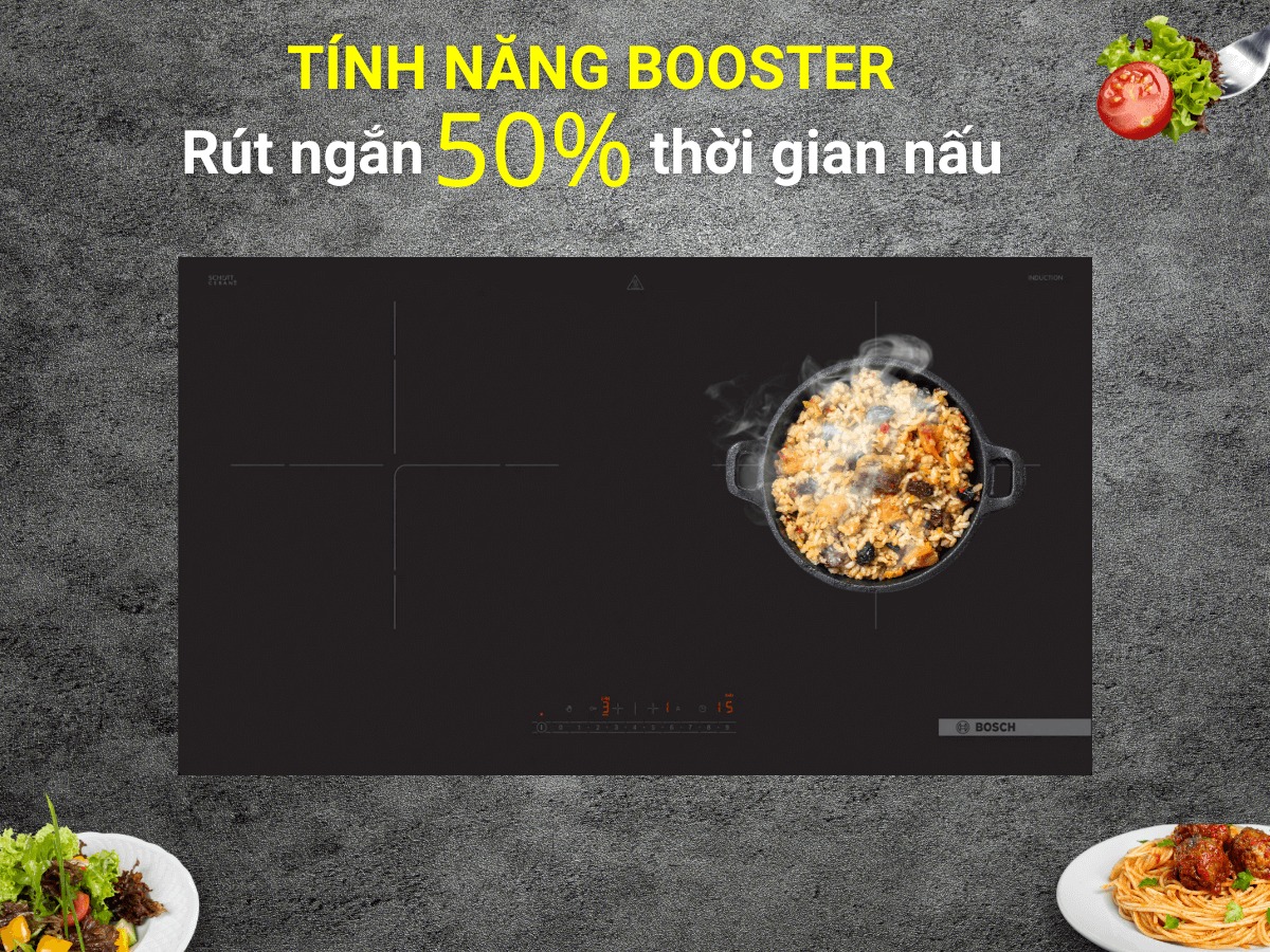 Chưa tới 10 triệu đồng sở hữu ngay bếp từ Bosch 2 vùng nấu PPI82560MS series 8 sang trọng và hiện đại