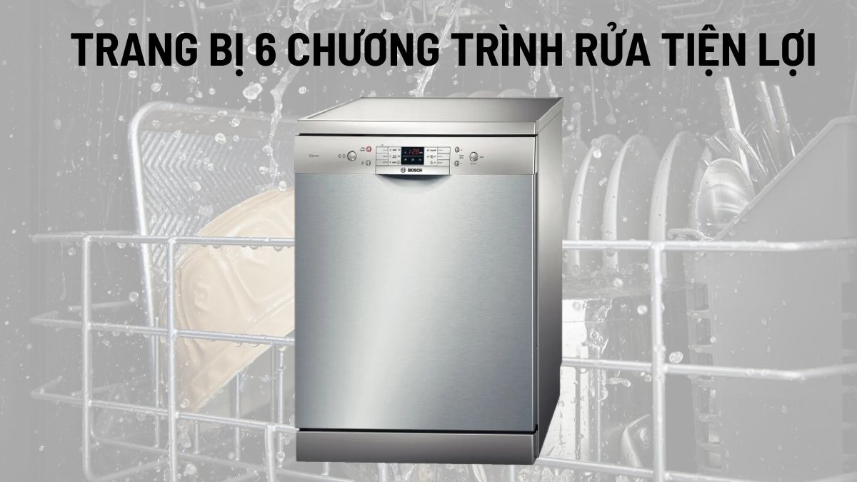 Máy rửa bát Bosch SMS63L08EA 12 bộ series 6: Giá thành thấp nhưng vẫn đảm bảo chất lượng