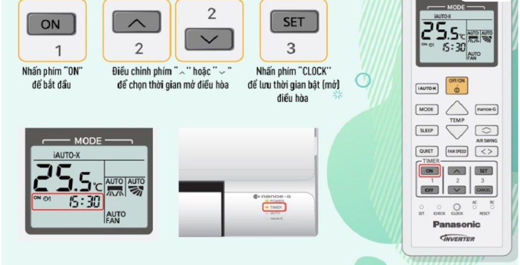 Hướng dẫn chi tiết từ A - Z về cách cài đặt hẹn giờ trên điều hòa Panasonic