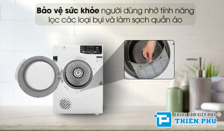 Máy Sấy Quần Áo Electrolux 8.5Kg EDS854J3WB: Sấy Khô Nhanh, Bảo Vệ Sợi Vải