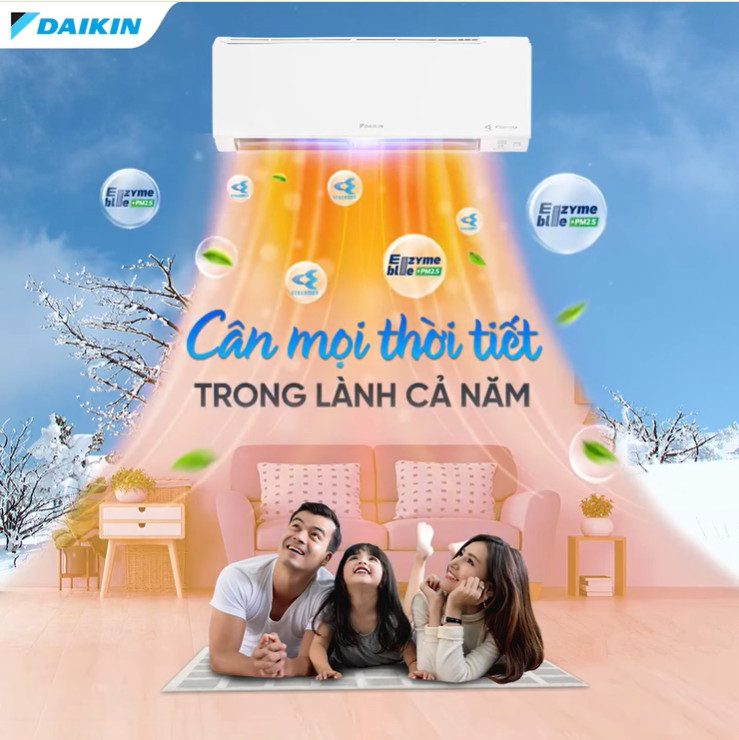 Điều hòa Daikin 18000btu FTHF50VVMV: Bảo vệ sức khỏe, bền bỉ và tiết kiệm điện