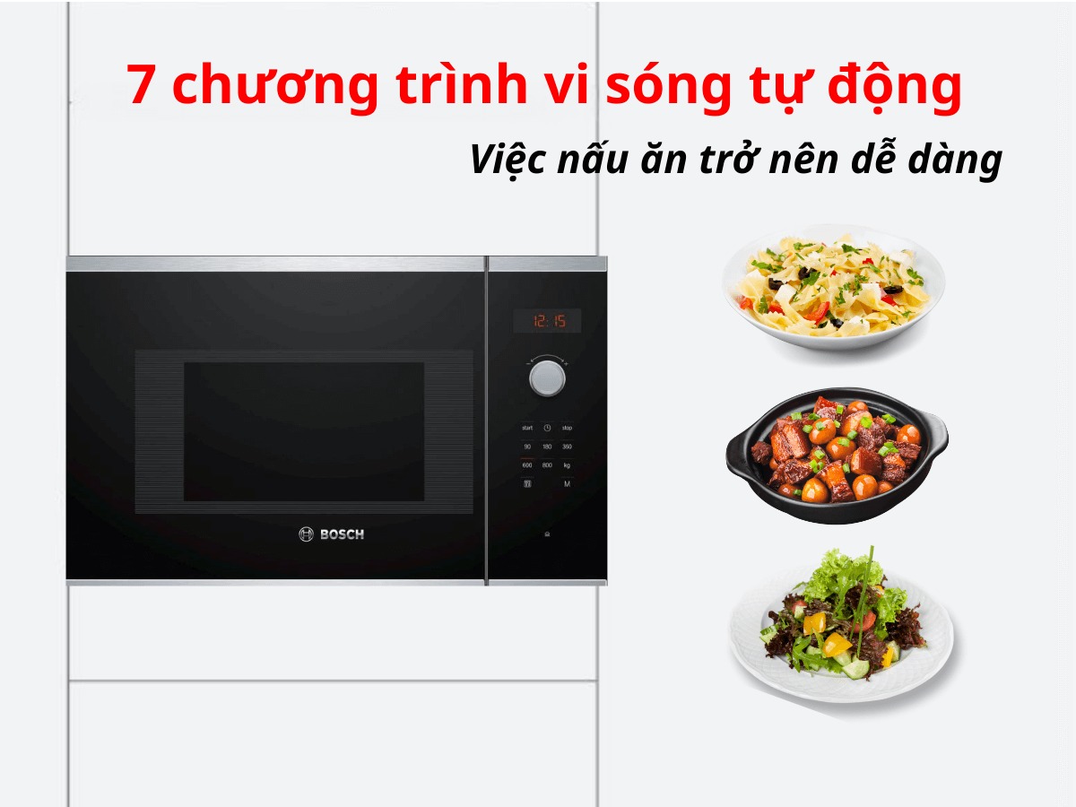 Tìm hiểu đặc điểm chi tiết lò vi sóng Bosch BFL523MS0H 20 lít và cách sử dụng sản phẩm