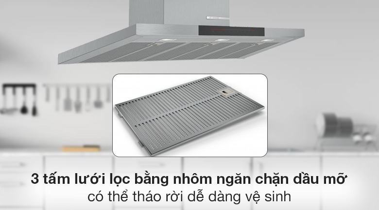 Máy hút mùi Bosch DWB98JQ50B 90 cm serie 6: Giải pháp hoàn hảo cho không gian bếp hiện đại