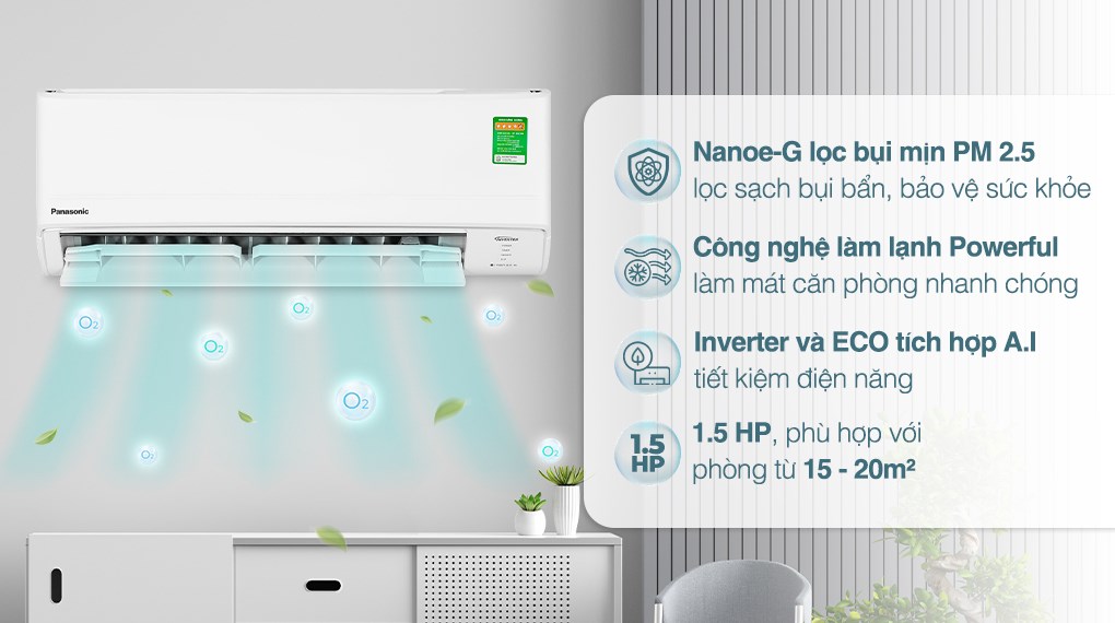 Tìm hiểu tác dụng của 2 công nghệ có trên điều hòa Panasonic 1 chiều CU/CS-U12ZKH-8