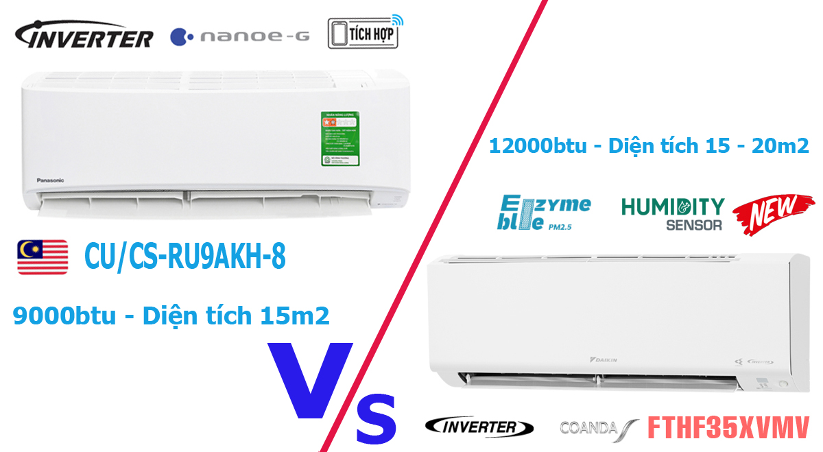 Diện tích 15 - 20m2 nên chọn điều hòa Panasonic CU/CS-RU9AKH-8 hay Daikin FTHF35XVMV