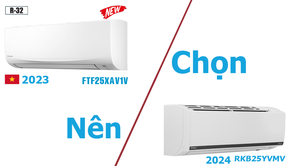 So sánh nên chọn điều hòa 9000btu daikin RKB25YVMV hay FTF25XAV1V