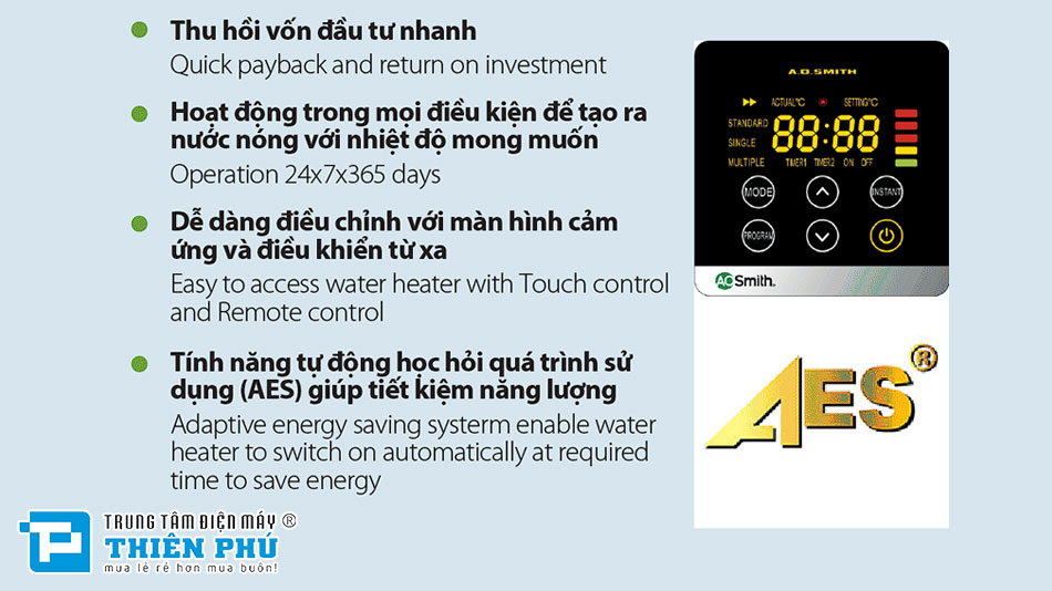 Máy Bơm Nhiệt HeatPump Ao Smith HPI-50D1.0BE