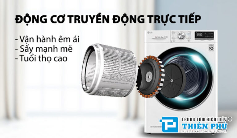 Máy sấy quần áo LG DVHP09W hiện đại, nhiều công nghệ tính năng nổi bật
