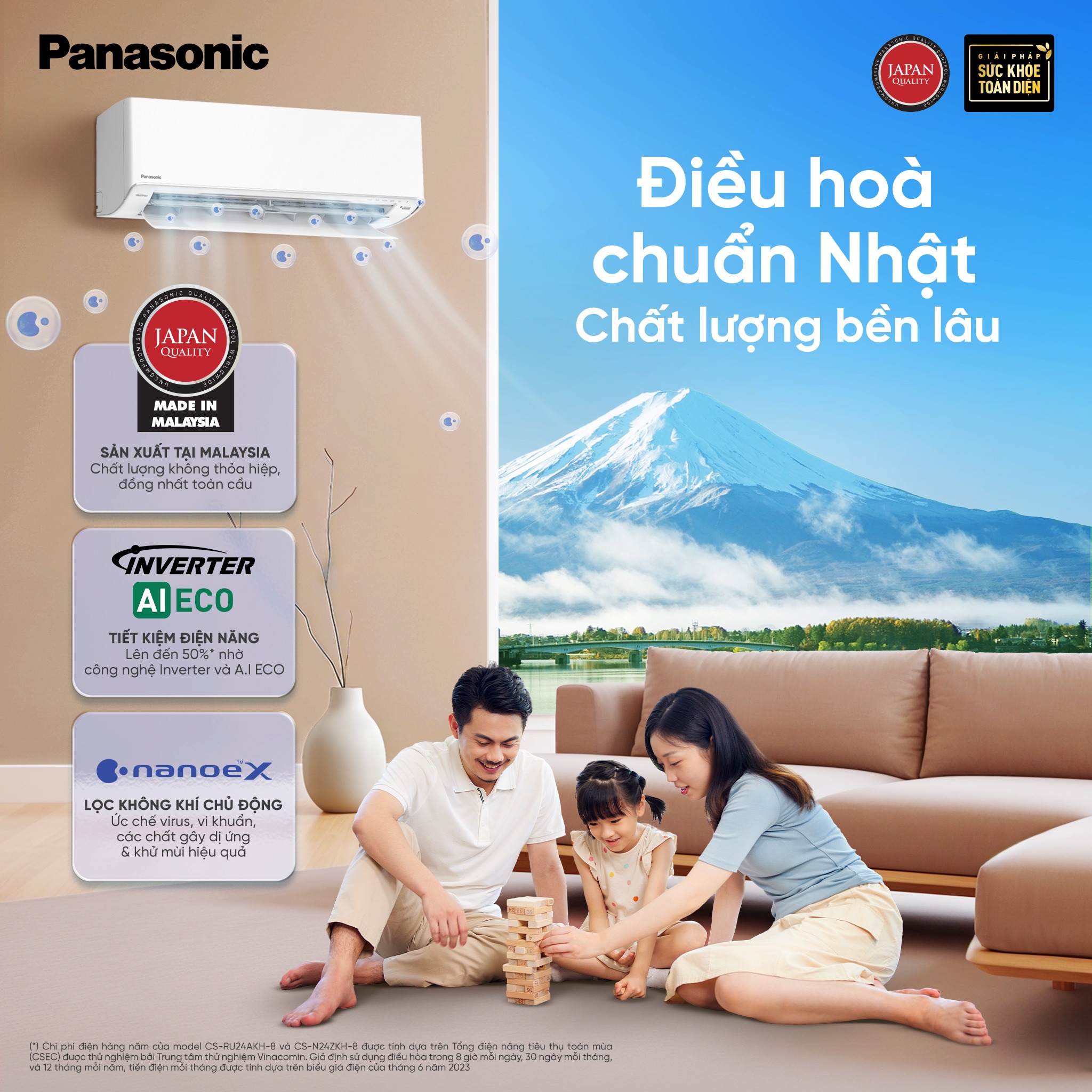 Đánh giá khả năng tiết kiệm điện trên điều hòa Panasonic CU/CS-RU24AKH-8