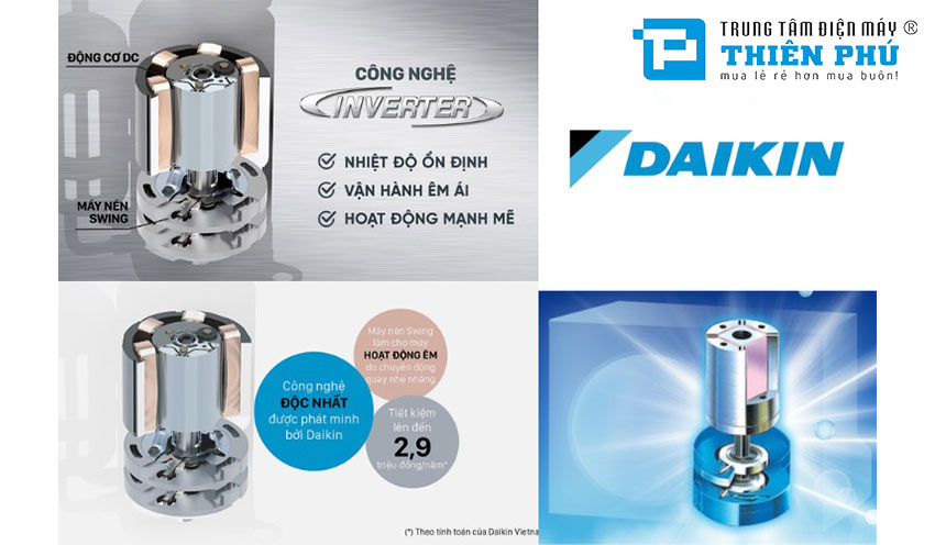 Máy nén Swing trên dòng điều hòa Daikin inverter là gì? Tìm hiểu máy nén Swing