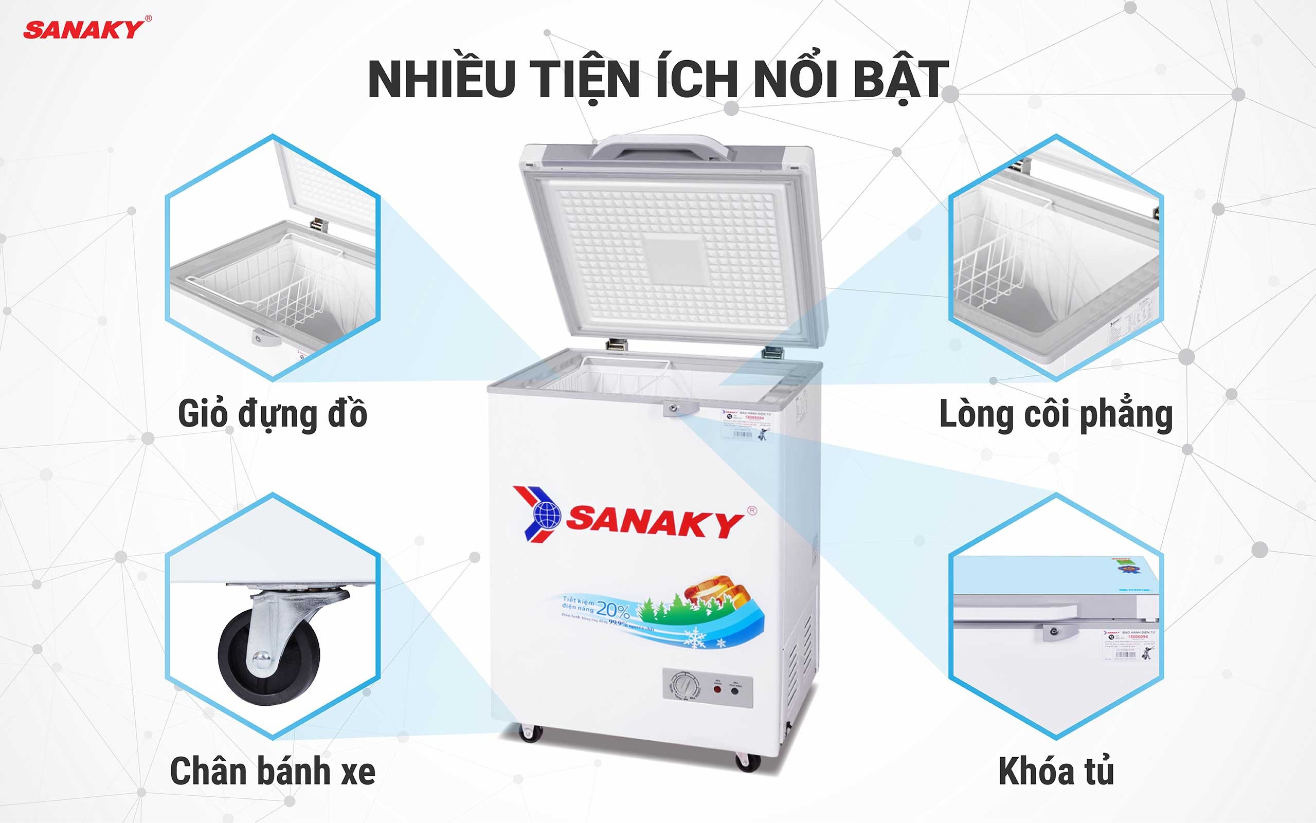 Chia sẻ về những đặc điểm nổi bật trên tủ đông Sanaky VH-1599HYKD