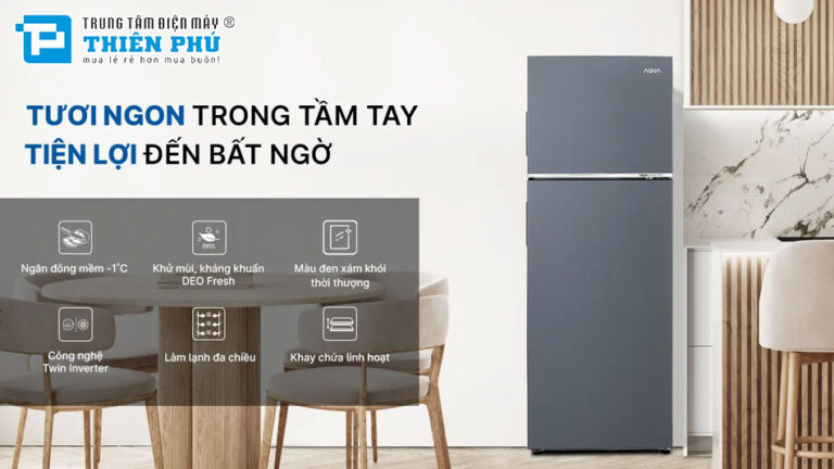 Tủ lạnh Aqua 2 cánh AQR-T380FA(SL) lựa chọn hoàn hảo cho gia đình hiện đại