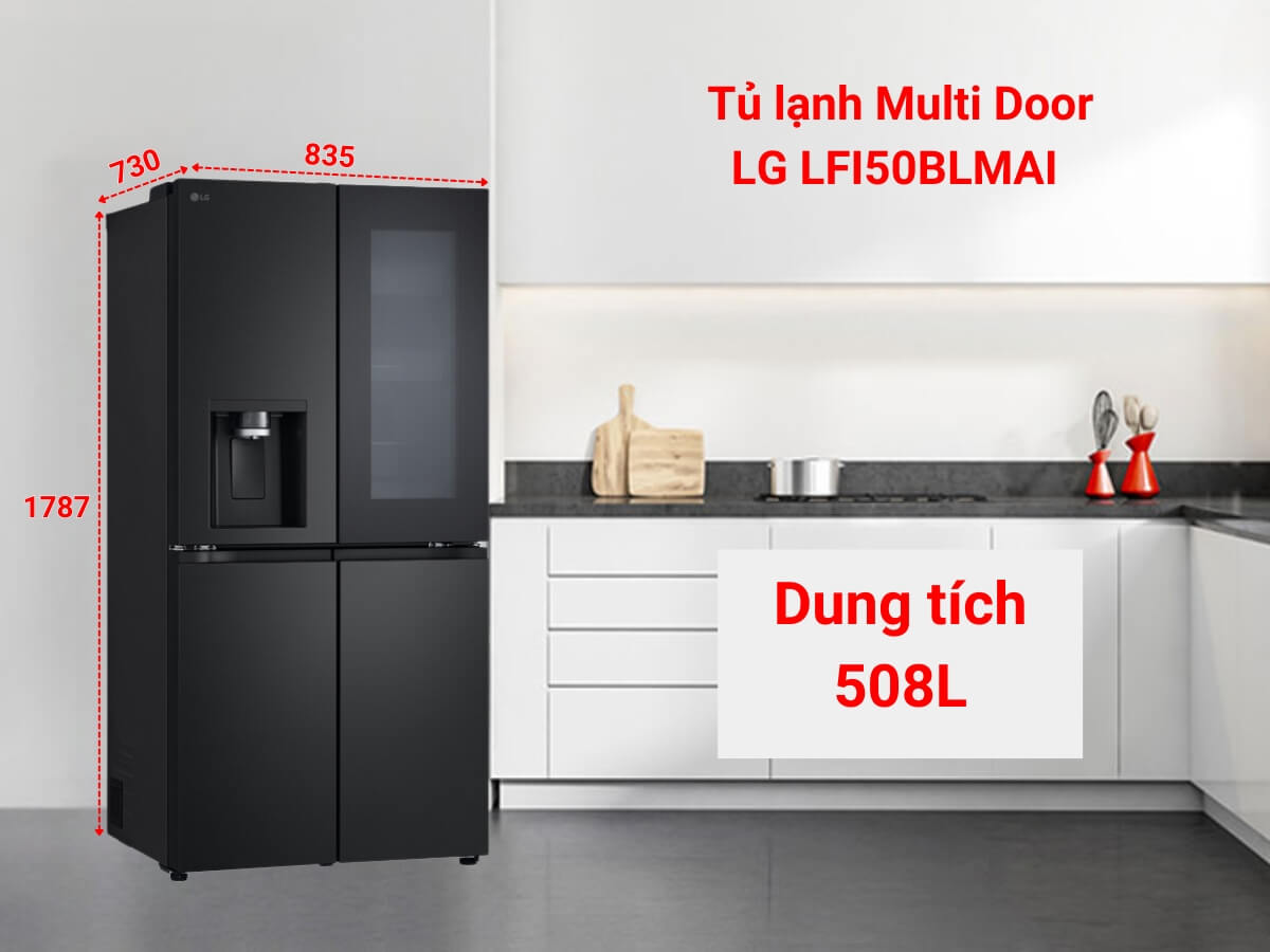 Mẫu tủ lạnh 4 cánh nào thích hợp với phòng bếp gia đình