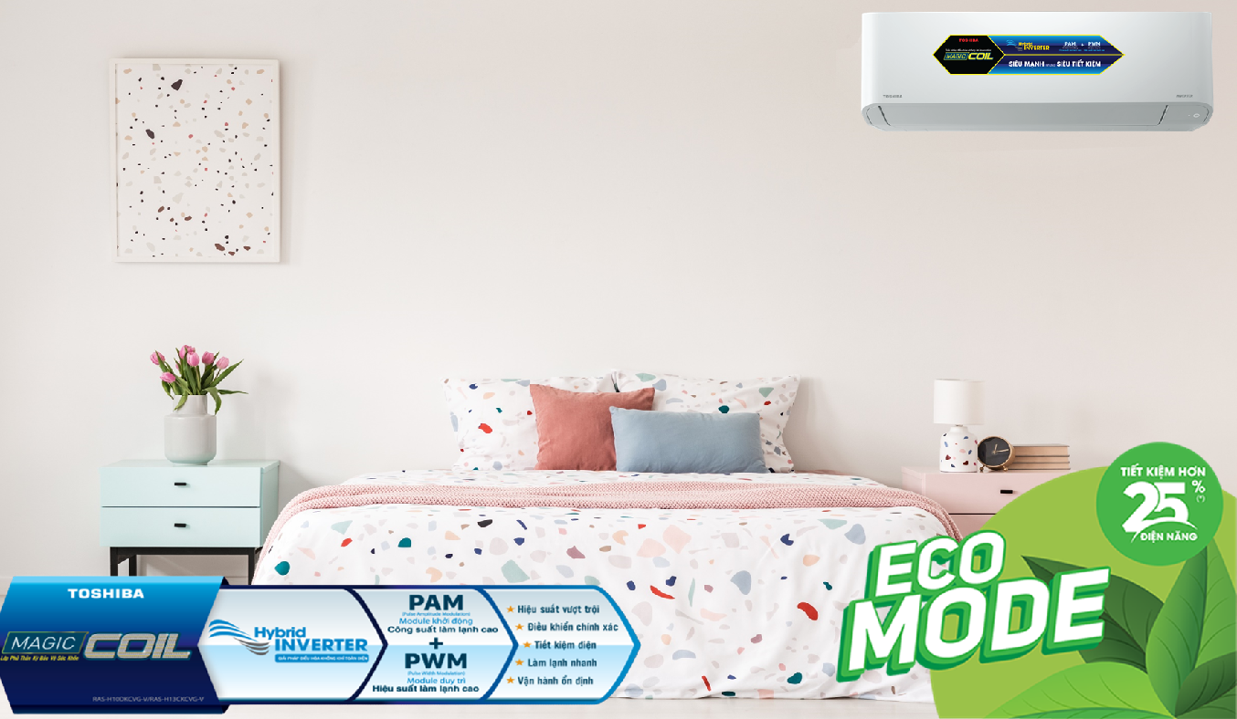 Sống khỏe mạnh hơn với điều hòa Toshiba 9000Btu 1 Chiều Inverter RAS-H10C4KCVG-V