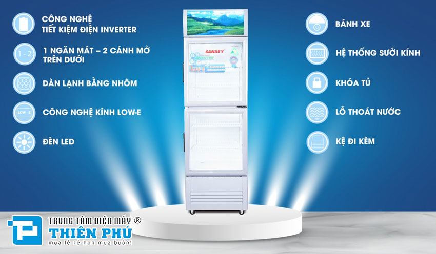 Tủ mát Sanaky 2 cánh VH-408W3L - mẫu tủ mát tốt nhất trong phân khúc 10 triệu