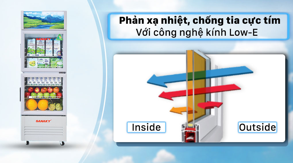 Tủ mát Sanaky VH-408W3L vận hành êm ái, tiết kiệm điện năng