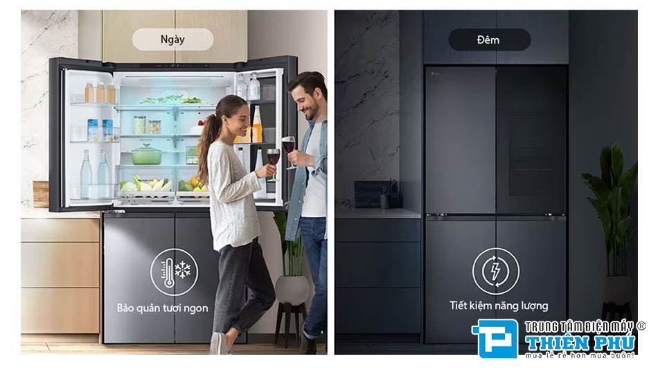 Tủ Lạnh LG Inverter Multi Door InstaView  617 Lít LFB61BLGAI