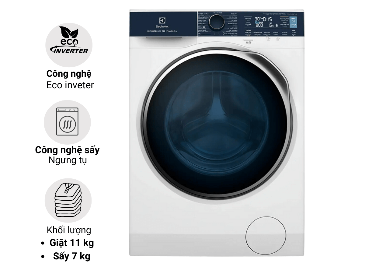 Máy giặt sấy Electrolux EWW1142Q7WB 11kg: Sự lựa chọn hoàn hảo cho gia đình đông người