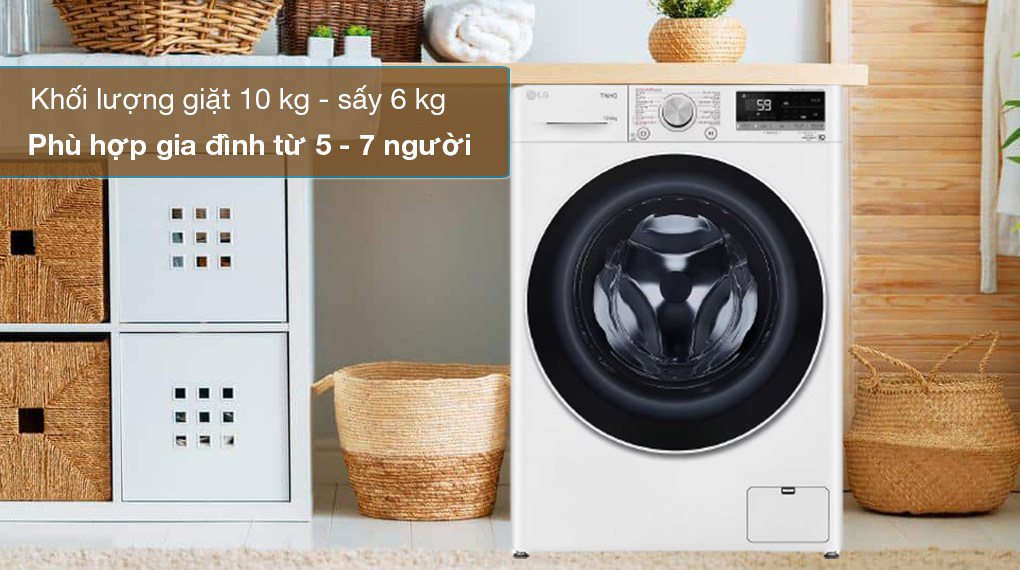 máy giặt sấy LG FV1410D4W1 10kg